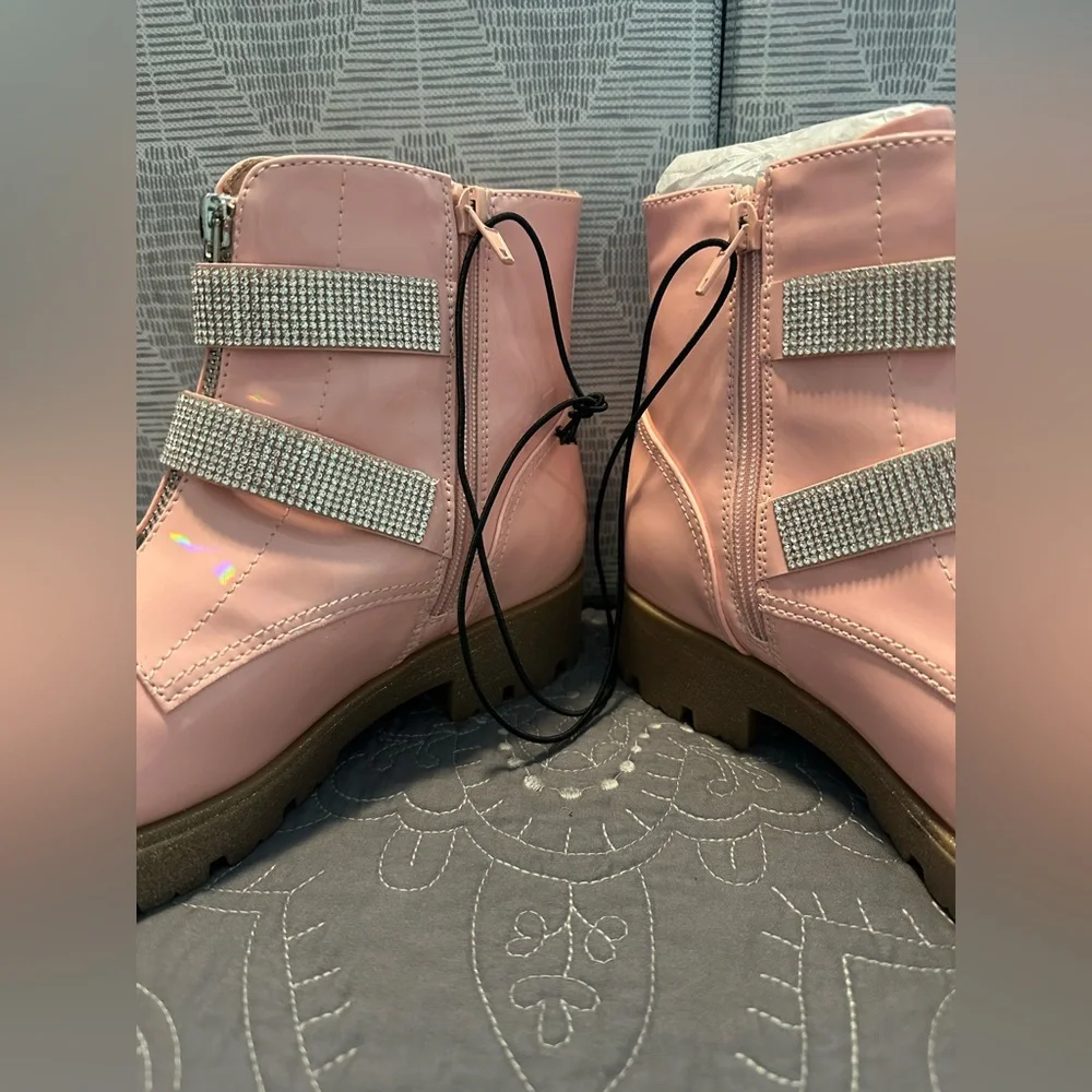 Pop Big Girls Blush Pink Kenneth Flat Heel Booties NWT Size Big Girls 5